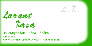 lorant kasa business card