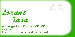 lorant kasa business card